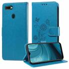 For OPPO A12 / A12s / A11k Embossed Butterfly Flowers Leather Phone Case(Blue) - 1