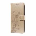 For OPPO A12 / A12s / A11k Embossed Butterfly Flowers Leather Phone Case(Gold) - 2