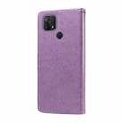 For OPPO A15 4G India / A15s / A16k / A16e Embossed Butterfly Flowers Leather Phone Case(Purple) - 3