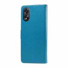 For OPPO A38 4G Global / A18 4G Embossed Butterfly Flowers Leather Phone Case(Blue) - 3