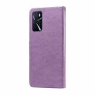 For OPPO A54 4G / A54s / A55 4G / 5G / A53s 5G Embossed Butterfly Flowers Leather Phone Case(Purple) - 3