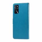 For OPPO A54 4G / A54s / A55 4G / 5G / A53s 5G Embossed Butterfly Flowers Leather Phone Case(Blue) - 3