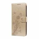 For OPPO A54 4G / A54s / A55 4G / 5G / A53s 5G Embossed Butterfly Flowers Leather Phone Case(Gold) - 2