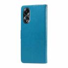 For OPPO A58 4G Embossed Butterfly Flowers Leather Phone Case(Blue) - 3