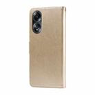 For OPPO A58 4G Embossed Butterfly Flowers Leather Phone Case(Gold) - 3