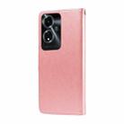 For OPPO A59 5G Embossed Butterfly Flowers Leather Phone Case(Rose Gold) - 3