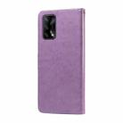 For OPPO A74 4G / F19 4G / F19s / A95 4G Embossed Butterfly Flowers Leather Phone Case(Purple) - 3