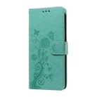 For OPPO A74 4G / F19 4G / F19s / A95 4G Embossed Butterfly Flowers Leather Phone Case(Green) - 2