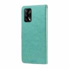 For OPPO A74 4G / F19 4G / F19s / A95 4G Embossed Butterfly Flowers Leather Phone Case(Green) - 3