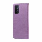 For OPPO A74 5G / A54 5G Embossed Butterfly Flowers Leather Phone Case(Purple) - 3