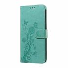 For OPPO A74 5G / A54 5G Embossed Butterfly Flowers Leather Phone Case(Green) - 2