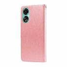 For OPPO A78 4G Embossed Butterfly Flowers Leather Phone Case(Rose Gold) - 3