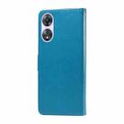 For OPPO A78 5G Global / A58x 5G / A1 Active Embossed Butterfly Flowers Leather Phone Case(Blue) - 3