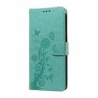 For OPPO A94 4G / 5G / A95 5G / F19 Pro Embossed Butterfly Flowers Leather Phone Case(Green) - 2