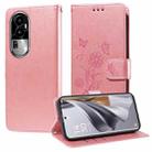 For OPPO Reno10 / Reno10 Pro Global Embossed Butterfly Flowers Leather Phone Case(Rose Gold) - 1