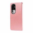 For OPPO Reno10 / Reno10 Pro Global Embossed Butterfly Flowers Leather Phone Case(Rose Gold) - 3