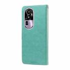 For OPPO Reno10 Pro+ Global Embossed Butterfly Flowers Leather Phone Case(Green) - 3