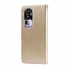 For OPPO Reno10 Pro+ Global Embossed Butterfly Flowers Leather Phone Case(Gold) - 3