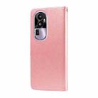 For OPPO Reno10 Pro+ Global Embossed Butterfly Flowers Leather Phone Case(Rose Gold) - 3