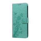 For OPPO Reno12 5G Global Embossed Butterfly Flowers Leather Phone Case(Green) - 2