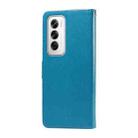 For OPPO Reno12 5G Global Embossed Butterfly Flowers Leather Phone Case(Blue) - 3