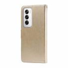 For OPPO Reno12 Pro 5G Global Embossed Butterfly Flowers Leather Phone Case(Gold) - 3