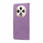 For OPPO Reno12 F 4G Embossed Butterfly Flowers Leather Phone Case(Purple) - 3