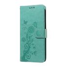 For OPPO Reno12 F 4G Embossed Butterfly Flowers Leather Phone Case(Green) - 2