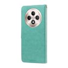 For OPPO Reno12 F 4G Embossed Butterfly Flowers Leather Phone Case(Green) - 3