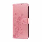 For OPPO Reno12 F 4G Embossed Butterfly Flowers Leather Phone Case(Rose Gold) - 2