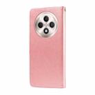 For OPPO Reno12 F 4G Embossed Butterfly Flowers Leather Phone Case(Rose Gold) - 3