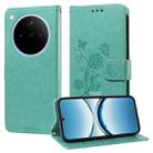 For OPPO Find X8 Embossed Butterfly Flowers Leather Phone Case(Green) - 1