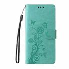 For OPPO Find X8 Embossed Butterfly Flowers Leather Phone Case(Green) - 2