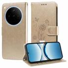 For OPPO Find X8 Embossed Butterfly Flowers Leather Phone Case(Gold) - 1