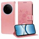 For OPPO Find X8 Embossed Butterfly Flowers Leather Phone Case(Rose Gold) - 1