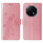 For OPPO A5 Pro China Embossed Butterfly Flowers Leather Phone Case(Rose Gold) - 1
