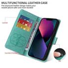 For OPPO Reno13 F 4G / 5G Embossed Butterfly Flowers Leather Phone Case(Green) - 3