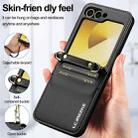 For Samsung Galaxy Z Flip6 LC.IMEEKE L1 Series Frosted Fine Texture PU Phone Case with Lanyard(Black) - 2