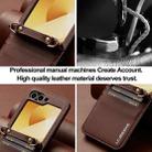 For Samsung Galaxy Z Flip6 LC.IMEEKE L1 Series Frosted Fine Texture PU Phone Case with Lanyard(Brown) - 3