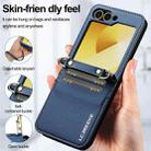 For Samsung Galaxy Z Flip6 LC.IMEEKE L1 Series Frosted Fine Texture PU Phone Case with Lanyard(Blue) - 2