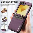 For Samsung Galaxy Z Flip6 LC.IMEEKE L1 Series Frosted Fine Texture PU Phone Case with Lanyard(Purple) - 2