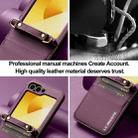 For Samsung Galaxy Z Flip6 LC.IMEEKE L1 Series Frosted Fine Texture PU Phone Case with Lanyard(Purple) - 3