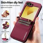 For Samsung Galaxy Z Flip6 LC.IMEEKE L1 Series Frosted Fine Texture PU Phone Case with Lanyard(Red) - 2