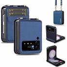 For Samsung Galaxy Z Flip3 5G LC.IMEEKE L1 Series Frosted Fine Texture PU Phone Case with Lanyard(Blue) - 1