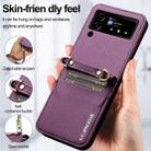 For Samsung Galaxy Z Flip4 5G LC.IMEEKE L1 Series Frosted Fine Texture PU Phone Case with Lanyard(Purple) - 2