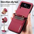 For Samsung Galaxy Z Flip4 5G LC.IMEEKE L1 Series Frosted Fine Texture PU Phone Case with Lanyard(Red) - 2