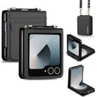 For Samsung Galaxy Z Flip7 5G LC.IMEEKE L1 Series Frosted Fine Texture PU Phone Case with Lanyard(Black) - 1