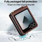 For Samsung Galaxy Z Flip7 5G LC.IMEEKE L1 Series Frosted Fine Texture PU Phone Case with Lanyard(Brown) - 3