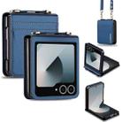 For Samsung Galaxy Z Flip7 5G LC.IMEEKE L1 Series Frosted Fine Texture PU Phone Case with Lanyard(Blue) - 1