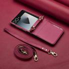 For Samsung Galaxy Z Flip7 5G LC.IMEEKE L1 Series Frosted Fine Texture PU Phone Case with Lanyard(Red) - 2